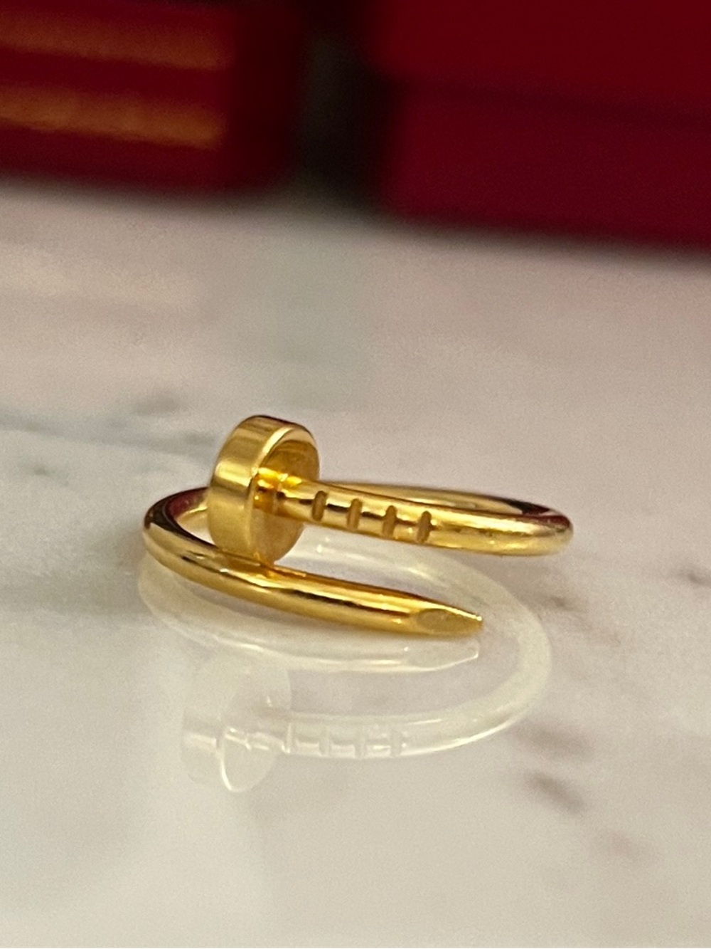 CARTIER - Juste Un Clou Small YG Ring - Size 46 - Box, Certificate, Receipt
